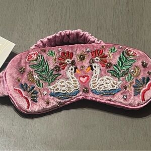 Embroidered/Beaded Pink Sleep Mask